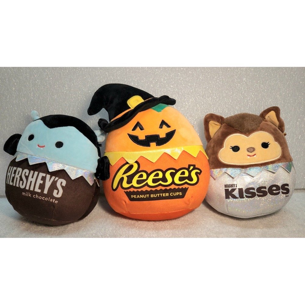 Squishmallows Halloween 8" & 10" Bundle Resees Hershey Dracula Witch Werewolf